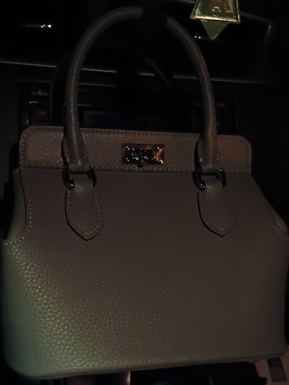 Structured Women’s Top-Handle Satchel in Taupe